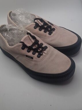 Vans Suede Low-Top Sneakers in Light Pink with Black Soles